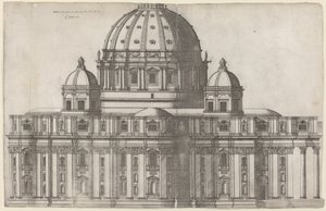 罗马圣彼得教堂的纵览图 作者 Ambrogio Brambilla，米开朗基罗之后