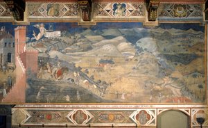 善政在农村的影响壁画循环善恶政府的寓言，1338-1339年