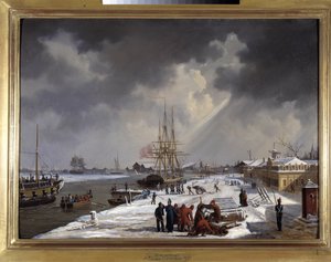 Le port de Rochefort by Louis Garneray, sd. circa 1820, Oil on canvas, H. 0,330; L. 0,460. CCIP Coll.