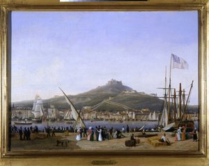 马赛港 by Louis Garneray, sd。 大约 1820 年，布面油画，H. 0,330； L. 0,460。 CCIP 学院