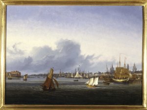 加莱港 by Louis Garneray, sd。 大约 1820 年，布面油画，H. 0,330； L. 0,460。 CCIP 学院