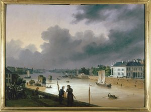 南特港 by Louis Garneray, sd。 大约 1820 年，布面油画，H. 0,330； L. 0,460。 CCIP 学院