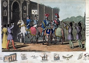 查理七世说 "胜利者"（1403-1461）。英国人被围困在奥尔良，但圣女贞德解除了围困，交付了奥尔良，并在1429年带领国王前往兰斯。- 1825年由安布罗伊斯-塔迪厄设计和雕刻。 作者 Ambroise Tardieu