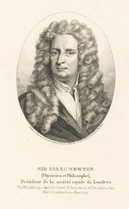 艾萨克·牛顿爵士肖像1642-1727，c。 1830-1840年。 作者 安布罗斯·塔迪厄（Ambroise Tardieu）