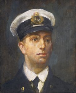 威廉-爱德华-桑德斯中尉，DSO，RNR（1883-1917 年），约 1918 年（布面油画） 作者 安布罗斯·麦克沃伊