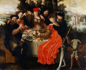 音乐制作公司户外，c.1540-50 作者 安布罗休斯·本森（Ambrosius Benson）