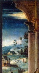 The Nativity (Oil on Wood) 1550 作者 安布罗休斯·本森（Ambrosius Benson）