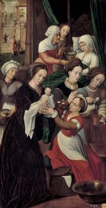 圣母玛利亚的诞生 作者 安布罗休斯·本森（Ambrosius Benson）
