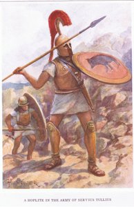 Servius Tullius军队的Hoplite，从罗马士兵的例证，1928年