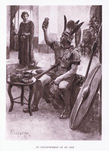 一个旅馆的步兵，从罗马士兵的例证，1928年 作者 Amedee Forestier