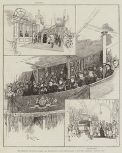 位于肯辛顿皇家阿尔伯特音乐厅的女王，在Gounod&39;s Oratorio，Mors et Vita演出
