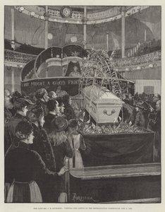 已故的司马岭先生于1892年2月9日观看大都会会幕中的棺材 作者 Amedee Forestier