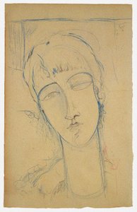安娜·阿赫玛托娃（Anna Akhmatova），《红衣女子肖像》，1915年 作者 阿梅代奥·莫迪利亚尼