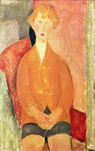 穿着短裤的男孩，约1918年 作者 阿梅代奥·莫迪利亚尼
