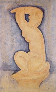 Caryatid，1914（铅笔和wc） 作者 阿梅代奥·莫迪利亚尼