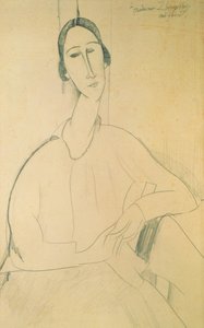 Hanka Zborowska，1917年（纸上蜡笔） 作者 阿梅代奥·莫迪利亚尼