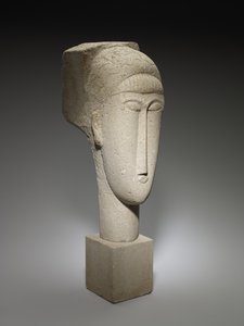 头，1911-12（石灰石） 作者 阿梅代奥·莫迪利亚尼