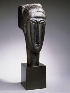 一个有边缘的女人的头； Tete de Femme a la Frange，1912年 作者 阿梅代奥·莫迪利亚尼