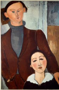 雅克·利普希茨（Jacques Lipchitz）和他的妻子 作者 阿梅代奥·莫迪利亚尼