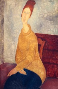 珍妮·赫布泰恩（Jeanne Hebuterne）身穿黄色毛衣 作者 阿梅代奥·莫迪利亚尼