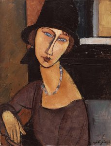 Jeanne Hebuterne戴着帽子，1917年