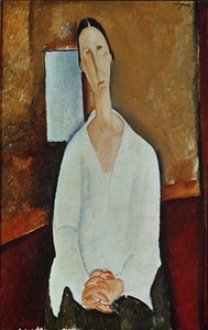 Zborowska夫人与Clasped Hands，c.1917 作者 阿梅代奥·莫迪利亚尼