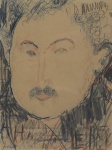 Adolphe Basler的肖像，c.1916（铅笔） 作者 阿梅代奥·莫迪利亚尼