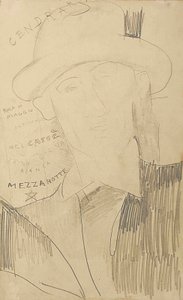 布莱斯·岑德拉斯的肖像，约1916-18年 作者 阿梅代奥·莫迪利亚尼