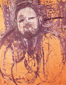 迭戈·里维拉的肖像，Amedeo Modigliani（1884-1920），布面油画和蛋彩画 作者 阿梅代奥·莫迪利亚尼