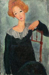 红头发的女人。 1917年 作者 阿梅代奥·莫迪利亚尼