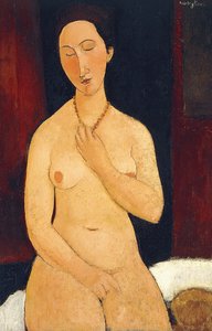 坐着项链的裸女，1917年