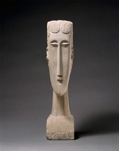女人头，1912年（石灰石） 作者 阿梅代奥·莫迪利亚尼
