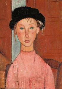 贝雷帽少女，1918年 作者 阿梅代奥·莫迪利亚尼