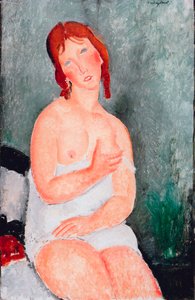 穿衬衫的年轻女子，1818年 作者 阿梅代奥·莫迪利亚尼