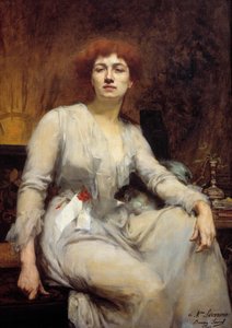Severine 肖像（Caroline Remy 妻子 Guebhard）（1856-1929），社会主义记者 Amelie Beaury Saurel 绘画（？-1924）1893 年 1,2x0,87 m。 巴黎，卡纳瓦莱博物馆 作者 艾米丽·波瑞（Amelie Beaury Saurel）