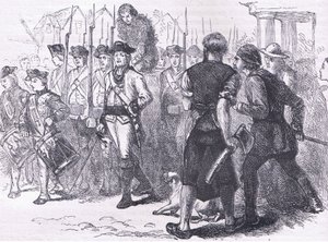 一个被涂上焦油和羽毛的乡下人，插图来自Cassell, Petter & Galpin出版的《美国历史》，约1900年（平板）。 作者 美国英语学校