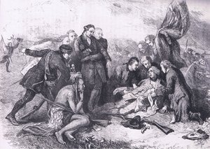 沃尔夫之死，来自卡塞尔美国历史的插图，由卡塞尔，彼得和加尔平出版，约 1900 年（石版画） 作者 美国英语学校