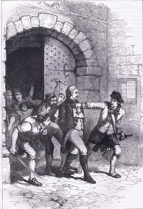 Huddy 出狱被绞死，插图来自 Cassell, Petter & Galpin 出版的《卡塞尔美国历史》，约 1900 年（石版画） 作者 美国英语学校