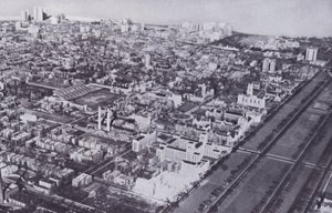芝加哥。芝加哥大学，从空中看（黑白照片）。 作者 美国摄影师（后）