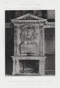 Fireplace: Grande Salle, Hotel De Ville, Troyes, France (b/w photo) 作者 美国摄影师（后）