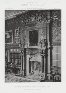 壁炉。英格兰莱斯特的科恩顿宫(Quorndon House)(黑白照片) 作者 美国摄影师（后）