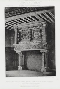壁炉：Salle Des Gardes De La Reine, Chateau De Blois, 法国 (b/w photo) 作者 美国摄影师（后）