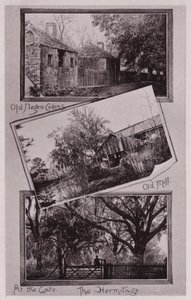 老奴隶小屋；老磨坊；在门口；隐居地（黑白照片）。 作者 美国摄影师（后）