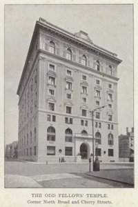 费城。奇异教会的寺庙，北布罗德街和樱桃街拐角处（黑白照片）。 作者 美国摄影师（后）