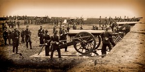 1861年末在理查森堡举行的第一支康涅狄格重型炮兵
