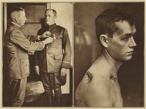 第一次世界大战中的美国：由 C H Martin 少将指挥占领军第 90 师尤为合适，因为他曾在莱昂斯普林斯训练过该师出色的后备军官。 作者 美国摄影师