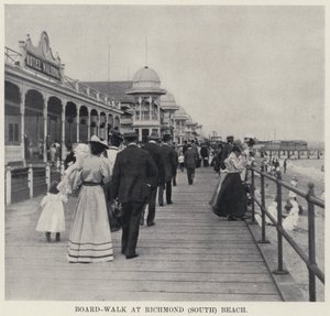 Board-Walk at Richmond (South) Beach (b/w photo) 作者 美国摄影师