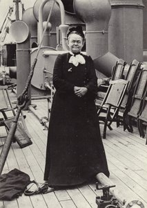 Carrie Nation（1846-1911 年），美国激进的节制运动者，约 1905 年（黑白照片） 作者 美国摄影师