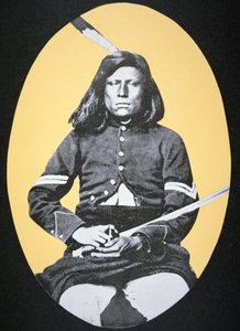 波尼童子军的 "响尾蛇 "下士（黑白照片）。 作者 美国摄影师