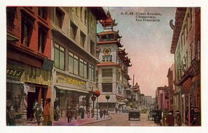 旧金山唐人街格兰特大道（彩色照片） 作者 美国摄影师